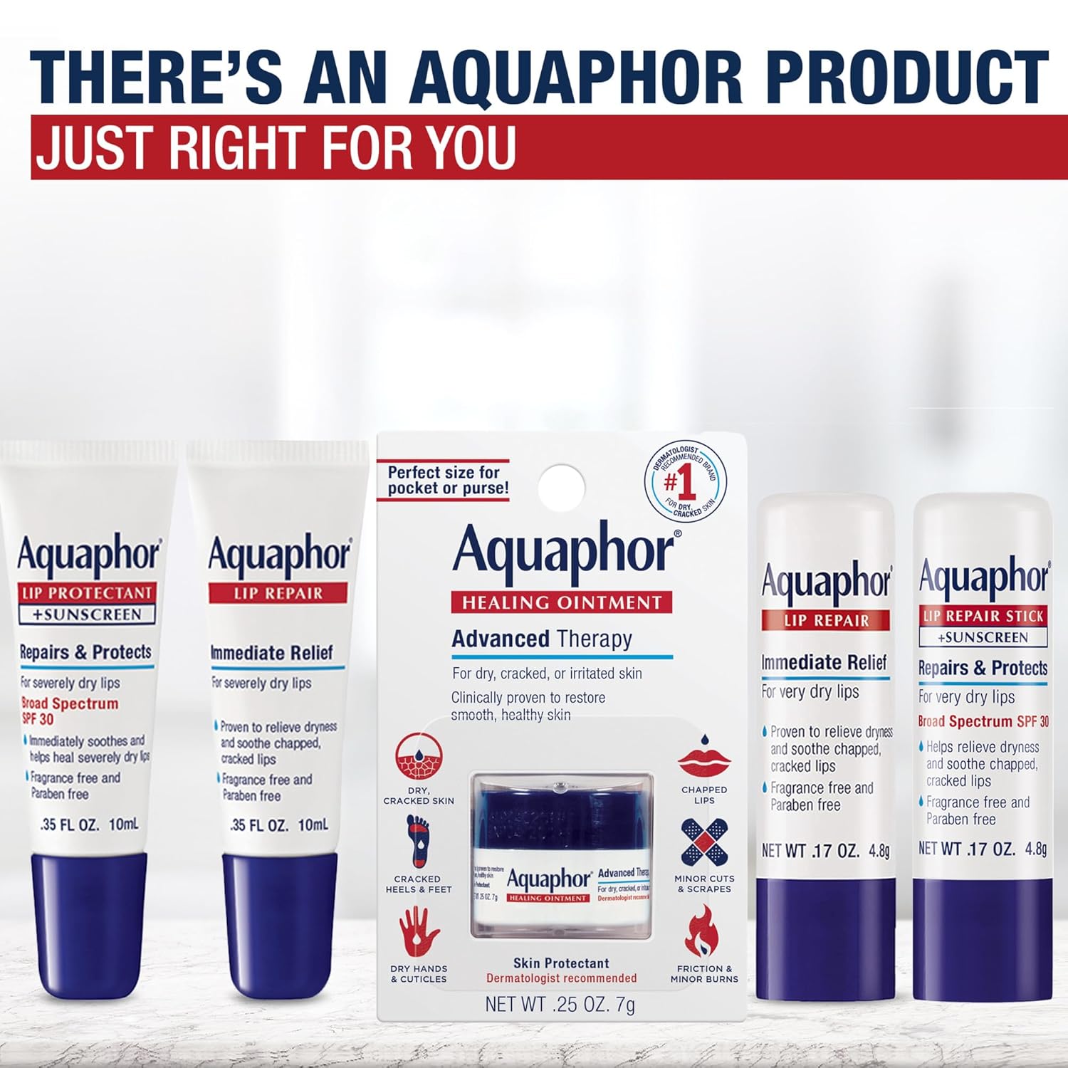 Aquaphor Lip Repair Ointment Pack